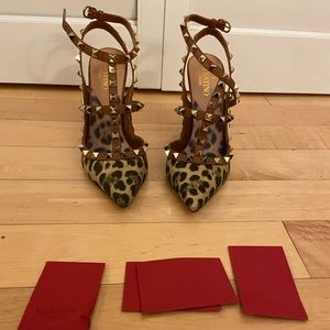 Valentino Rockstud Leopard Cage Sling